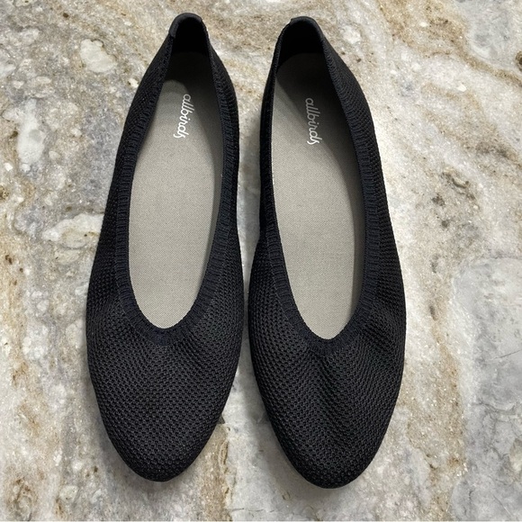 Allbirds Tree Breezers Flats Size 9.5 Black Ballet Flats Lightweight - Picture 2 of 10